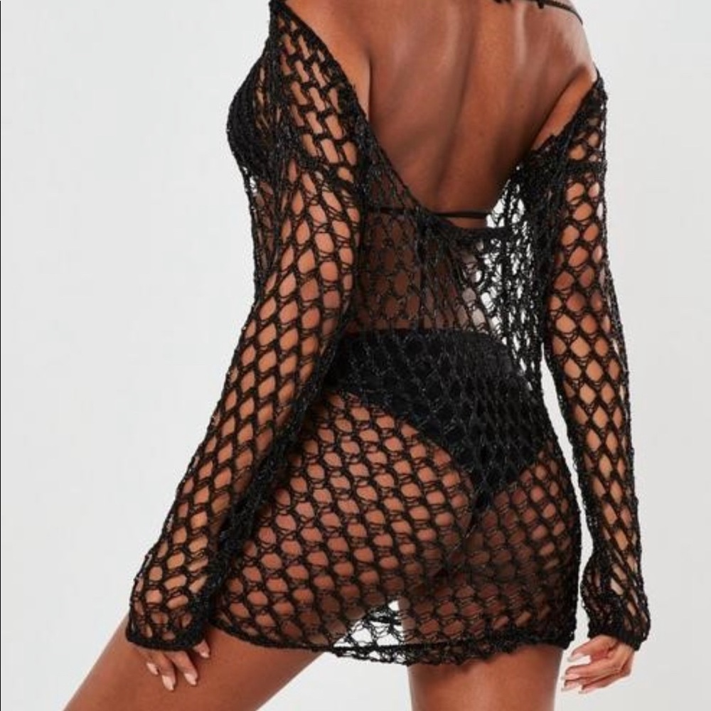 MISSGUIDED Off Shoulder Crochet Cover Up Size 2/4